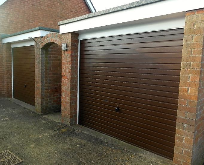 Hormann Horizontal Rib garage door installed in Craven Arms, Shropshire 
